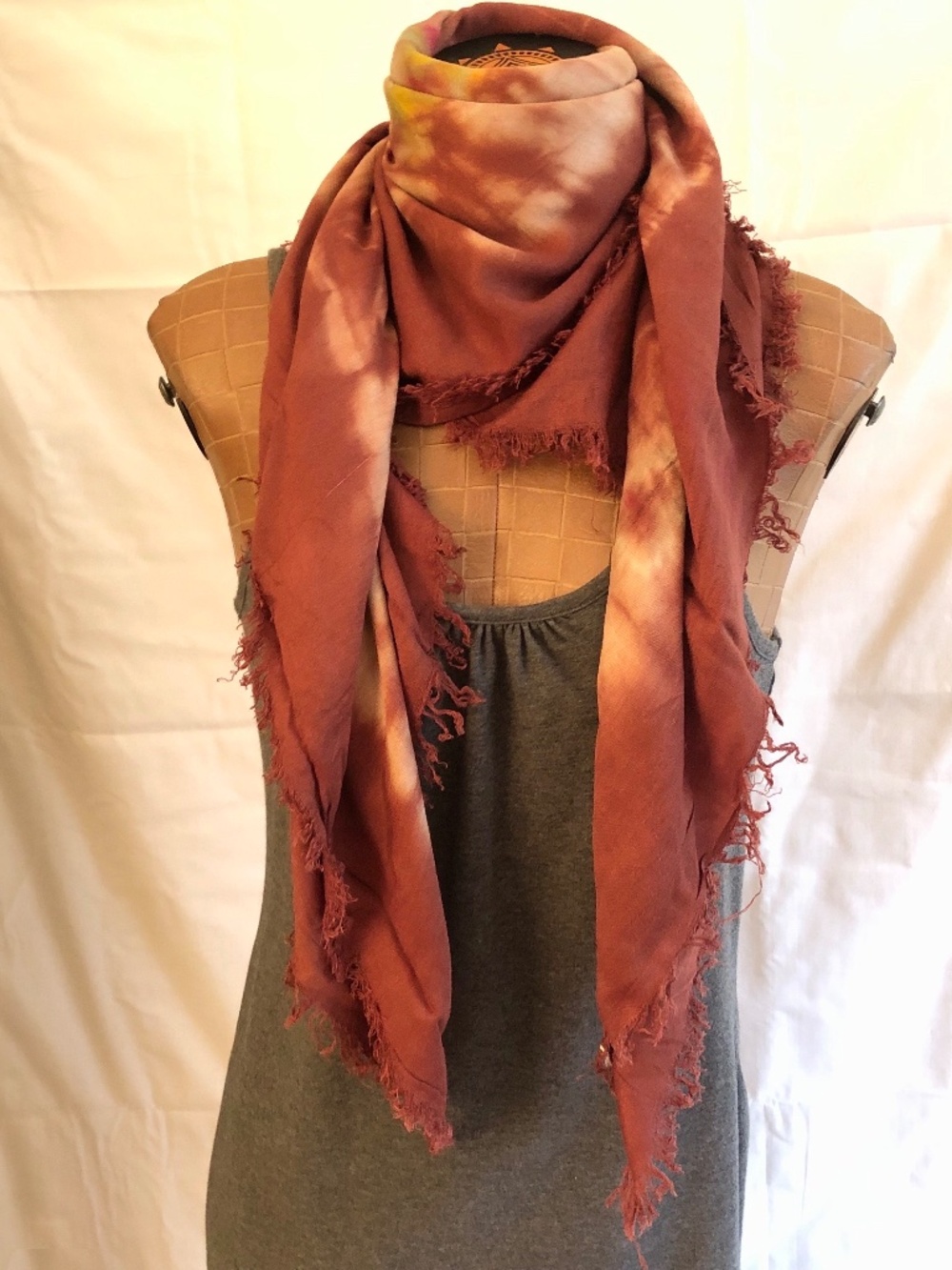 NWOT Fringe Tie Dye Scarf